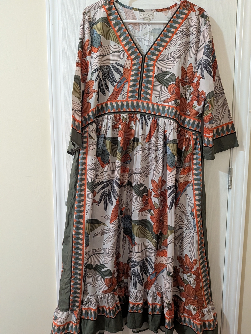 Charlie Paige Pink and Gray Floral Dress